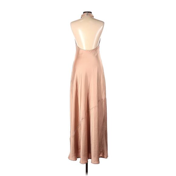 Show Me Your Mumu Jasmine Halter Maxi Dress Rose Gold Luxe Satin L - Picture 6 of 9